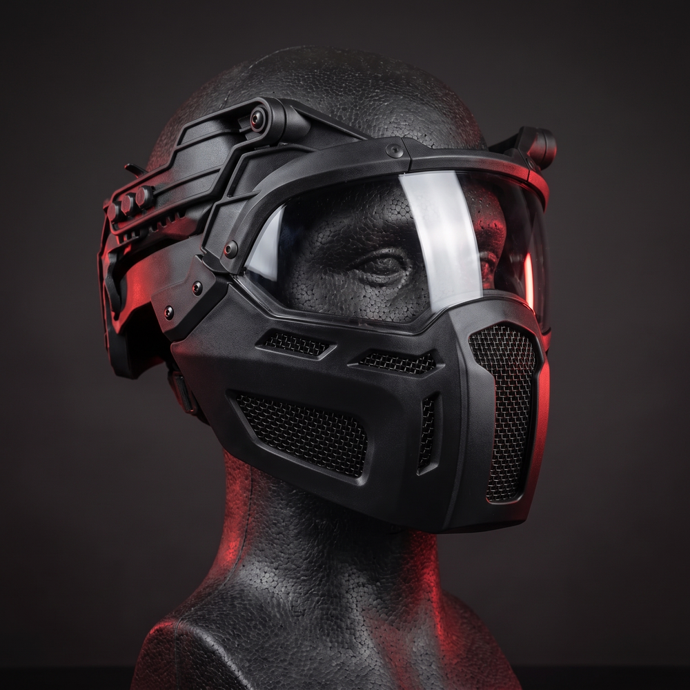 Tactical Half Face Mask with Flip Goggles Paintball Helmet Accessory for Hunting CS Shooting Airsoft Outdoor Sport Protective Gear