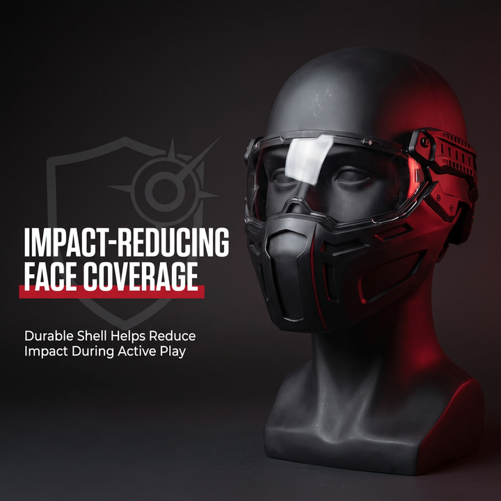 Tactical Half Face Mask with Flip Goggles Paintball Helmet Accessory for Hunting CS Shooting Airsoft Outdoor Sport Protective Gear