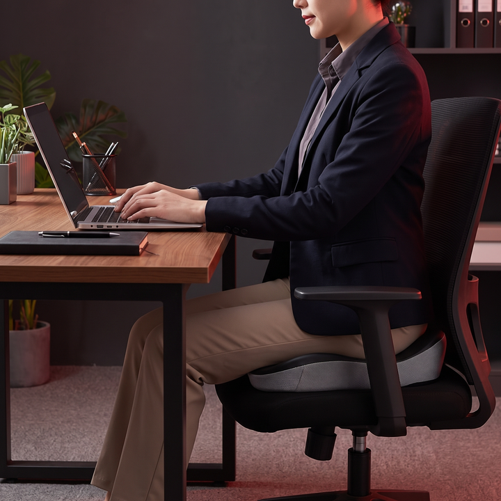 Therapeutic Massage Seat Cushion with Heat and Vibration Coccyx Pressure Relief Office Chair Pad Kegel Pelvic Floor Support Home and Work Use