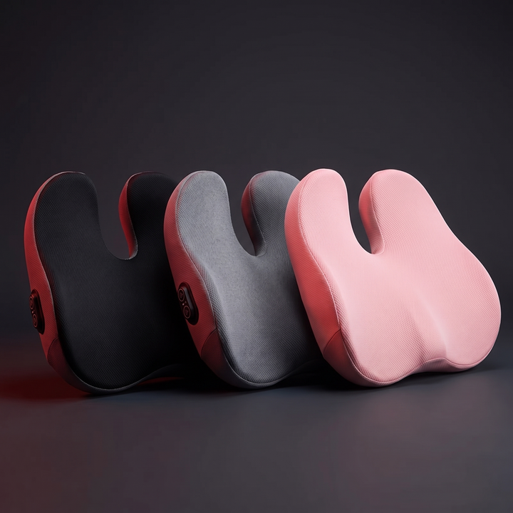 Therapeutic Massage Seat Cushion with Heat and Vibration Coccyx Pressure Relief Office Chair Pad Kegel Pelvic Floor Support Home and Work Use